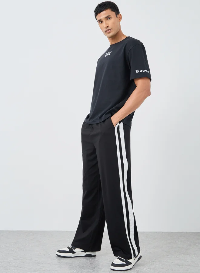 Styli Styli Placement Print Crew Neck Oversized T-Shirt