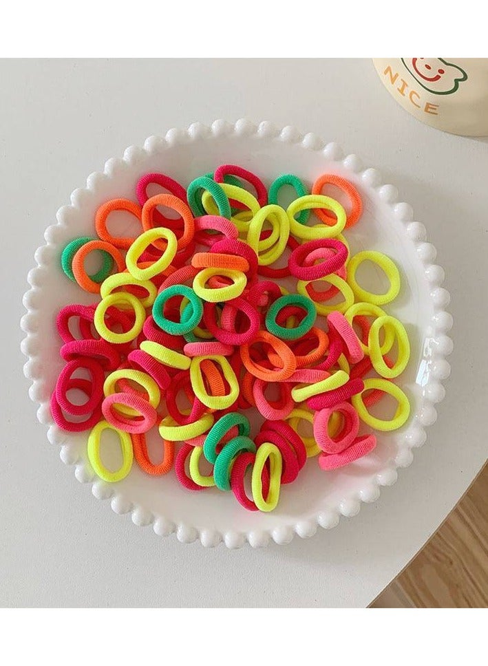 Small Multi-Colored Hair Ties for School and Outdoors - 100 Pieces