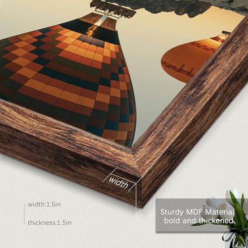Fisnish 10x14 Picture Frame, for Wall Mounting Display Horizontally or Vertically Hanging, Brown - Image 5