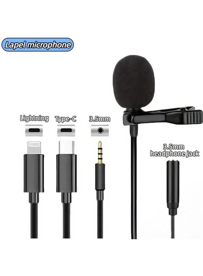 Wired Lapel Microphone Omnidirectional Pickup Anti Noise Type C Interface - Image 3