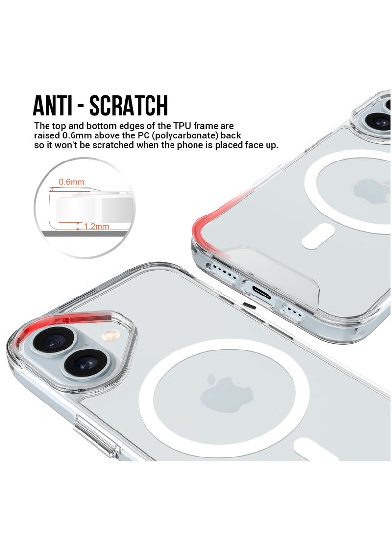 iPhone 16 Plus MagSafe Clear Case with Screen Protector Slim Shockproof Wireless Charging Compatible Anti-Yellowing Protective Bundle
