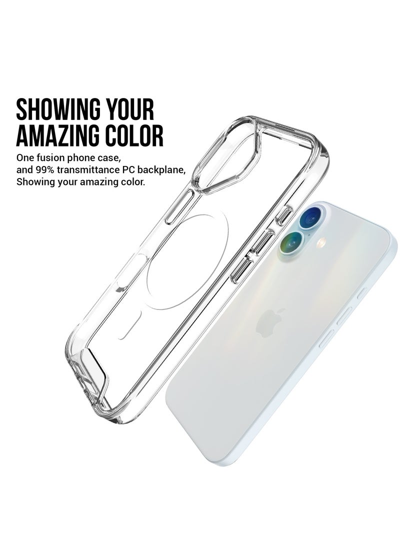 iPhone 16 Plus MagSafe Clear Case with Screen Protector Slim Shockproof Wireless Charging Compatible Anti-Yellowing Protective Bundle