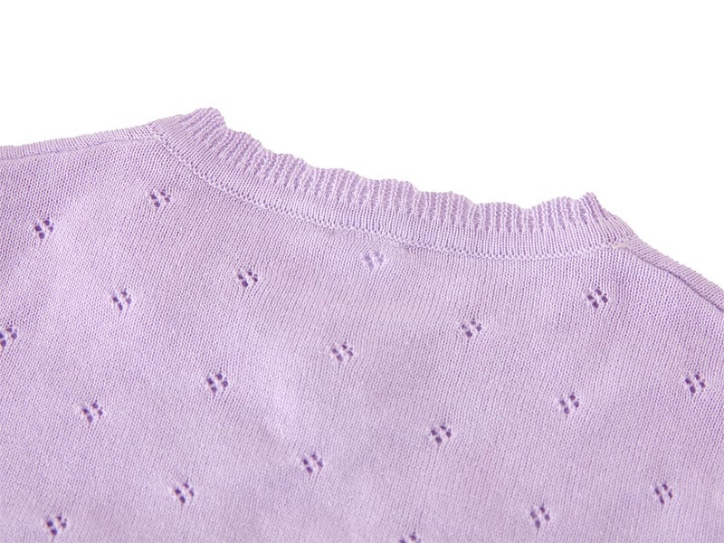 Miccina Toddler Girl Cardigan Sweater Bolero Shrug Baby Little Kids Long Sleeve Dress Up Button Closure Tops Winter Clothes Purple - Image 4