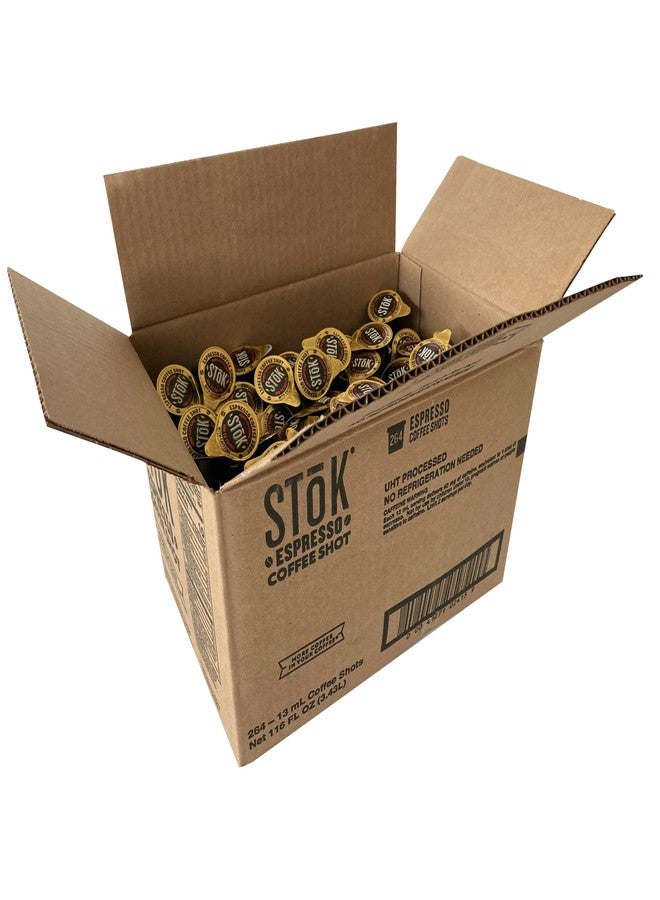 SToK Espresso Coffee Shots, Black, Unsweetened, Dark Roast Coffee, Ready to Drink, Use for Lattes, Americanos, 13 ML Pods, 264 Count - Image 1