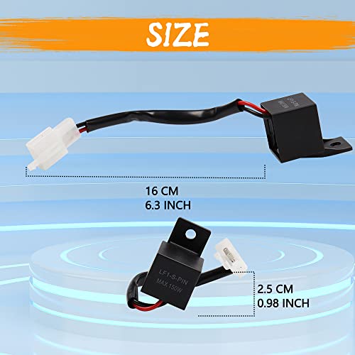 MotoParAcc 2 Pins LED Flasher Relays Fix Compatible with Motorcycle Turn Signal Hyper Flash Compatible with Honda Scooter Moped ATV Dirt Bike - Image 3