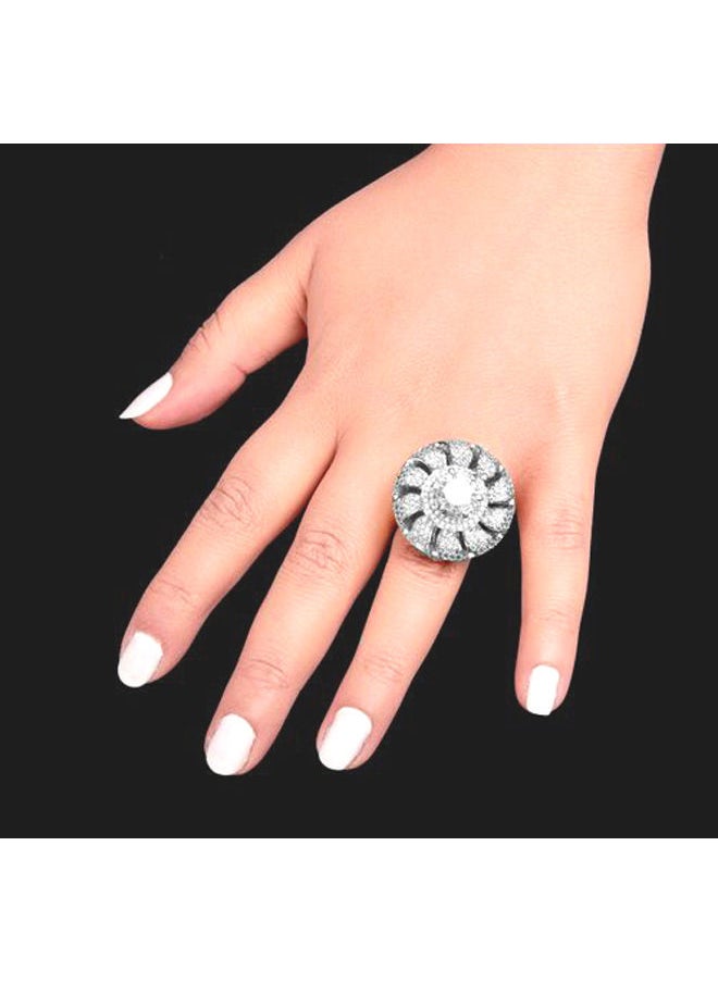 3Diamonds - Platinum Plated Ring For Women With Zircon Stone - Silver - Image 1