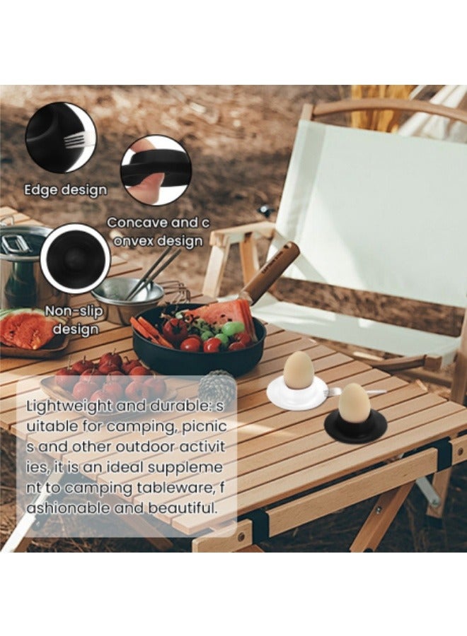 2 Pack Egg Cup Holder, ABS Shatterproof Egg Holder Egg Cup, Suitable For Home Restaurant, Kitchen Utensils (Black) - Image 2