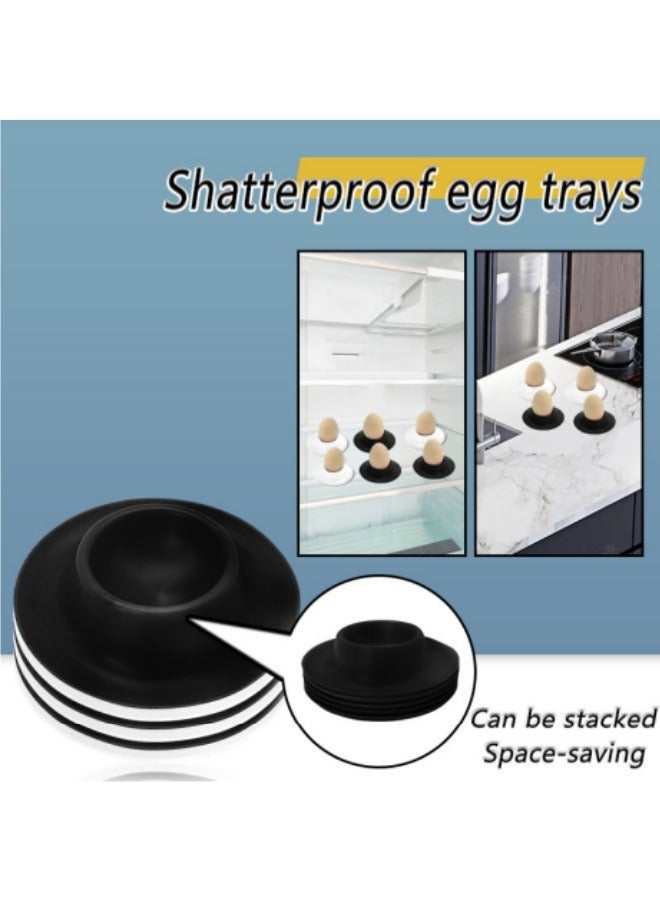 2 Pack Egg Cup Holder, ABS Shatterproof Egg Holder Egg Cup, Suitable For Home Restaurant, Kitchen Utensils (Black) - Image 3