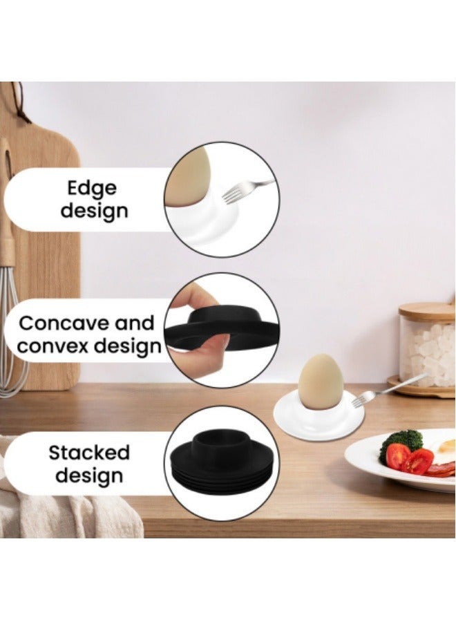 2 Pack Egg Cup Holder, ABS Shatterproof Egg Holder Egg Cup, Suitable For Home Restaurant, Kitchen Utensils (Black) - Image 5
