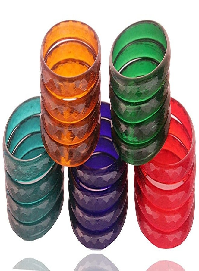 NMII Glass with Diamond Cut Pattern Glossy Finished Kada Set For Women and Girls, (GV345-Chalmerabhai_2.8 Inches), Pack Of 20 Kada Set - Image 4