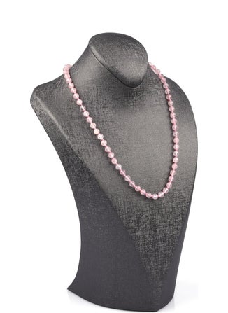 Güneş Avm Gunes Avm Pink Quartz Natural Stone 6 mm Knotted Necklace  - Image 1