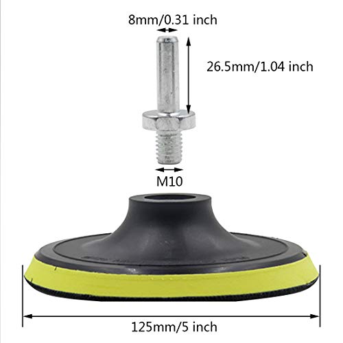 Luomorgo 5 inch Hook & Loop Backing Pad Orbital Sander Polisher Sanding Pad w M10 Drill Adapter 2pcs - Image 2
