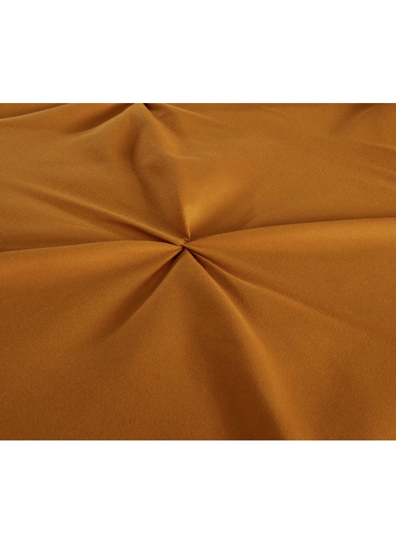 Chezmoi Collection Chezmoi Collection Berlin Spice Orange Pinch Pleat Full Comforter Set  3-Piece (Comforter and Pillow Shams) - Soft Pintuck  Lightweight All Season Microfiber  - Image 5