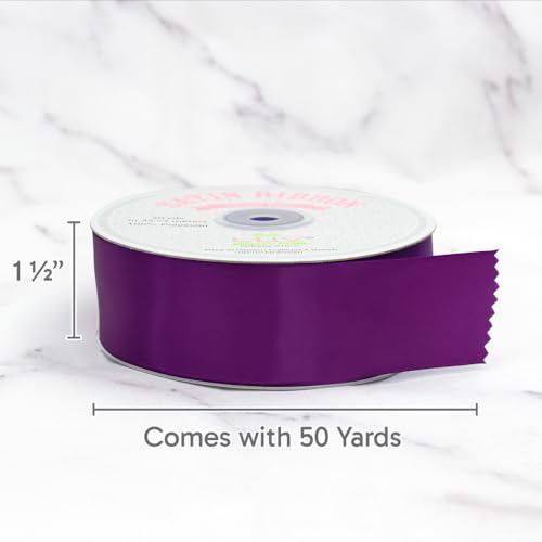 LUV RIBBONS Creative Ideas Satin Single Face 1.5" Inch Ribbon x 50 Yards,for Gift Wrapping Crafts Wedding Decoration Bows Bouquet Floral Arrangement - Image 3