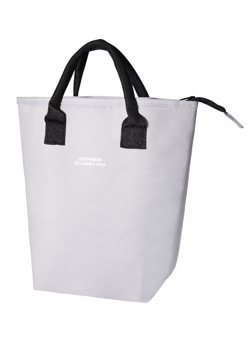 جيكون رمادي كبير معزول الغداء حقيبة للنساء الرجال ، الكبار قابلة لإعادة الاستخدام بسيطة بينتو الغداء حقيبة حاوية لحفظ طعام الغداء حقيبة لحفظ طعام الغداء ل علب الاغذية ل نزهة العمل التنزه الشاطئ - Image 1