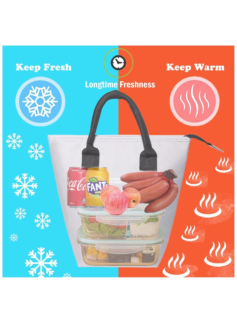 جيكون رمادي كبير معزول الغداء حقيبة للنساء الرجال ، الكبار قابلة لإعادة الاستخدام بسيطة بينتو الغداء حقيبة حاوية لحفظ طعام الغداء حقيبة لحفظ طعام الغداء ل علب الاغذية ل نزهة العمل التنزه الشاطئ - Image 2