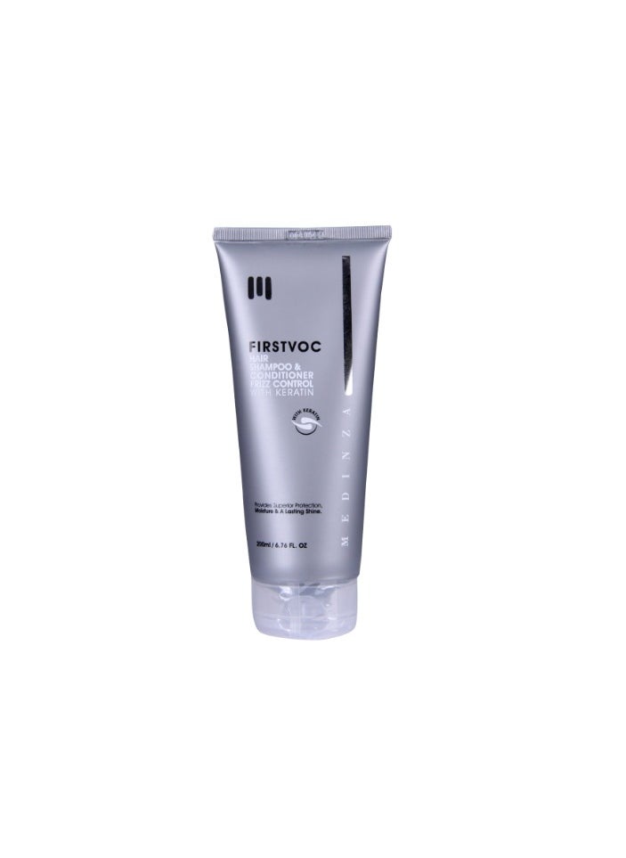 MEDINZA Firstvoc Hair Shampoo & Conditioner Frizz Control With Keratin - 200ml  - Image 1