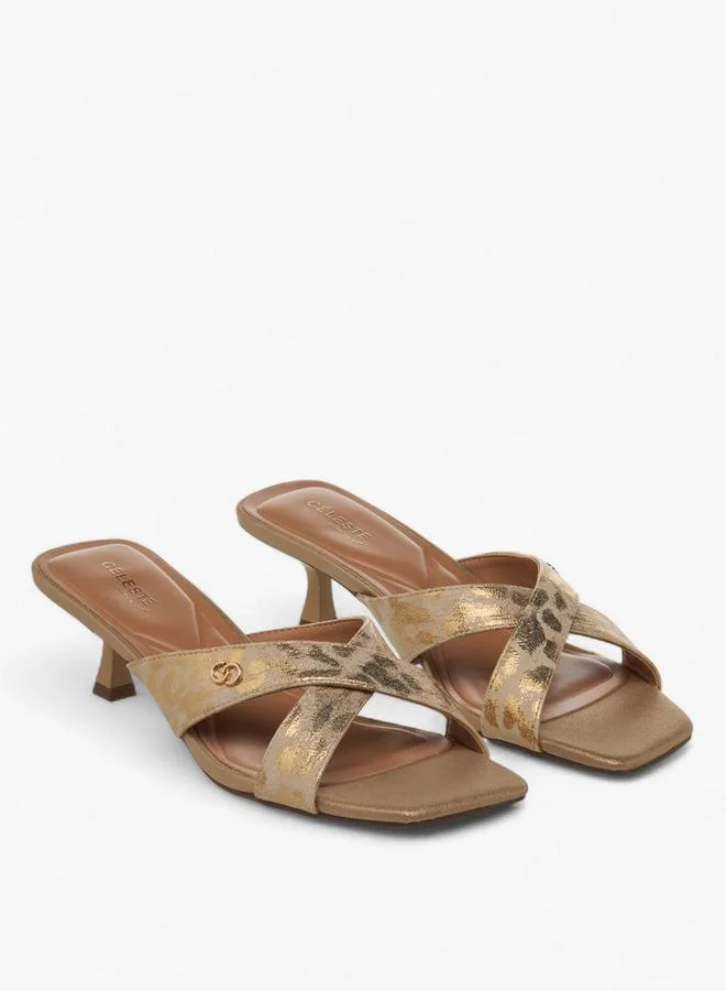 Celeste Women Cross Strap Kitten Heel Sandals