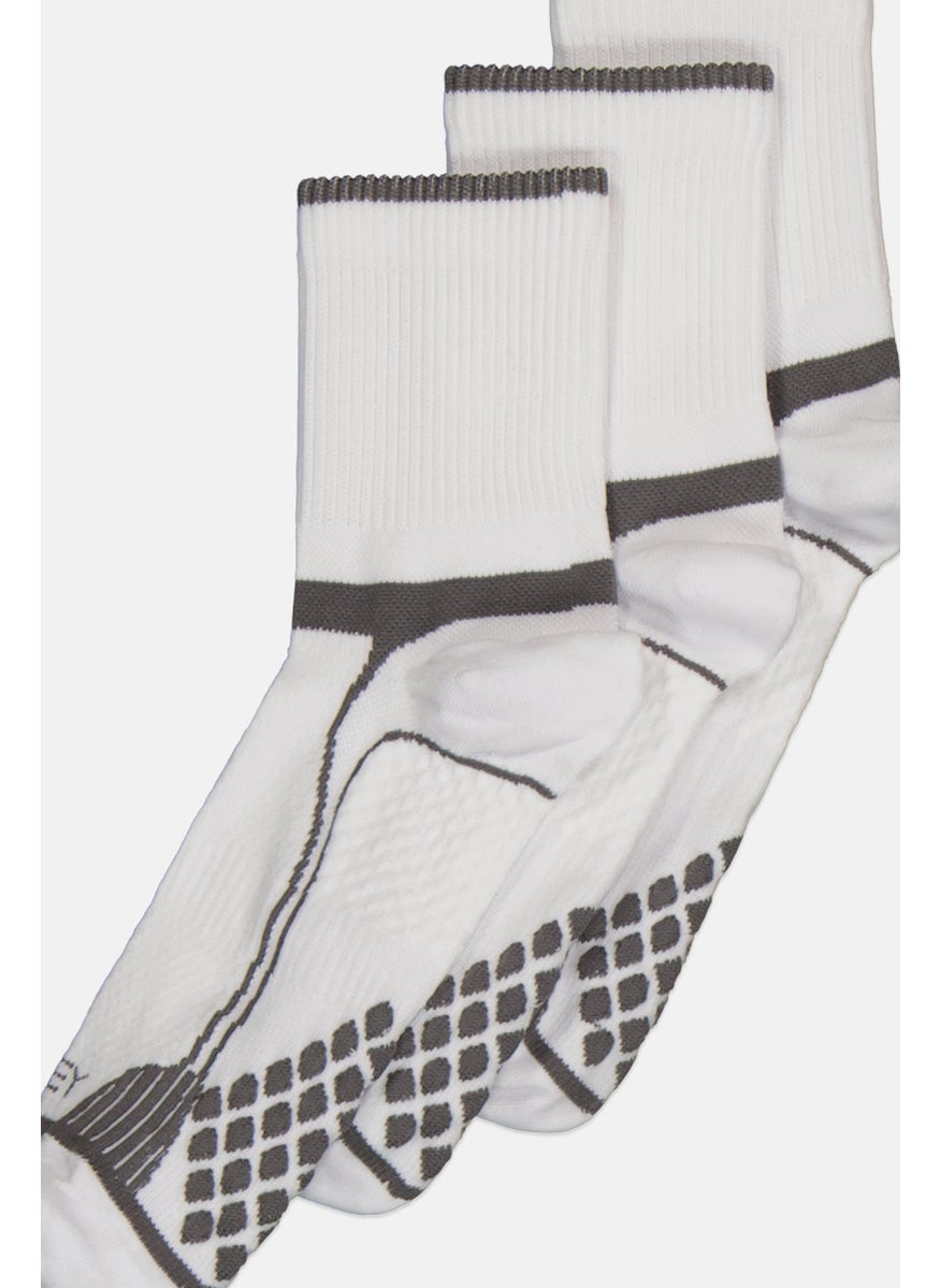 JOCKEY - Men 3 Pair Diamond Cushion Comfort Crew Socks, White - Image 1