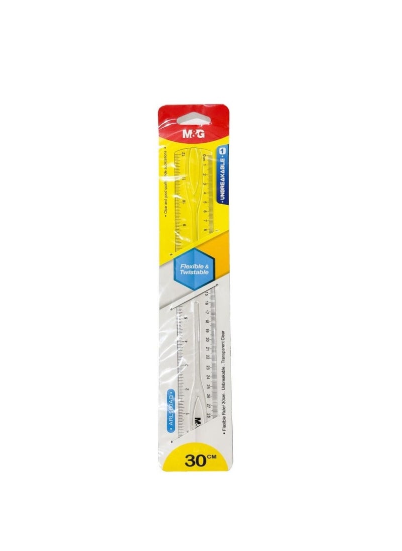 M&G M&G Chenguang Flexible and Twistable  Ruler clear silicone - 30cm - No:ARL960AQ 