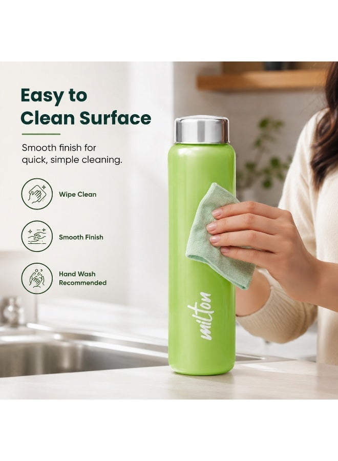 Milton Stainless Steel Water Bottle, 920 ml, Leakproof Lid for Everyday Hydration, Reusable Drinkware, Pizta Green, 1 Piece - Image 4