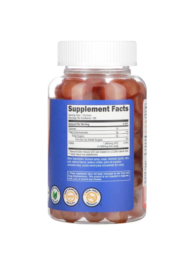 Nutricost نوتريكوست، حبوب حمض الفوليك، مزيج التوت، 1,000 ميكروغرام، 120 حبة - Image 2