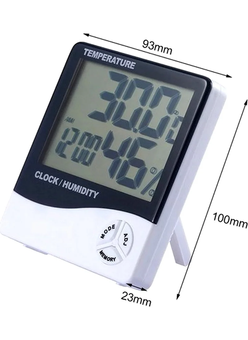 BarkoFix Digital Thermometer Temperature Humidity Meter Room Temperature Alarm Desk Clock