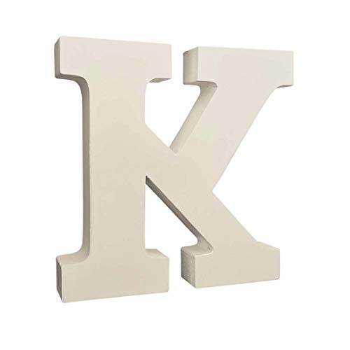 SMARTCAREWOOD Wooden K Letter- English Upper Case Alphabets Cutouts for Art and Craft Work (K_White_15x2.5 Cm) - Image 2
