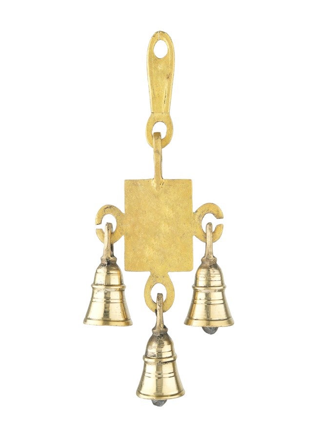 Aditri Creation 3 Bells Brass Decorative Radha Krishna Hanging Hindu Statue for Home Temple Use Statue Idol Figure with Unique for Door Wall Indian Traditional Festival New year Gifts Decor Housewarming(Size:-6"X3") - Image 4