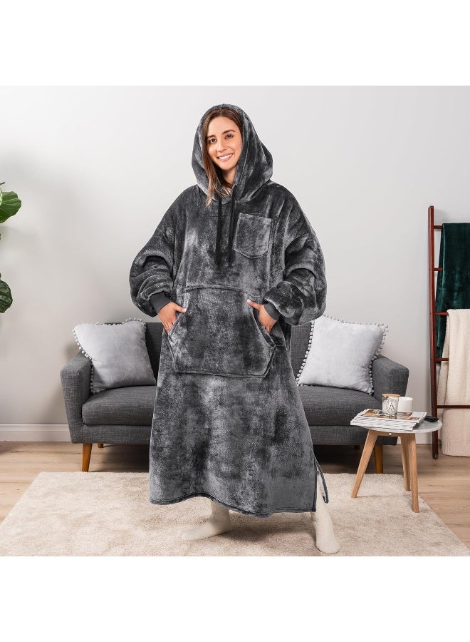 PAVILIA PAVILIA Blanket Hoodie for Women, Sherpa Wearable Blanket Men, Cozy Oversized Sweatshirt Blanket, Hooded Blanket Sweater - Image 4