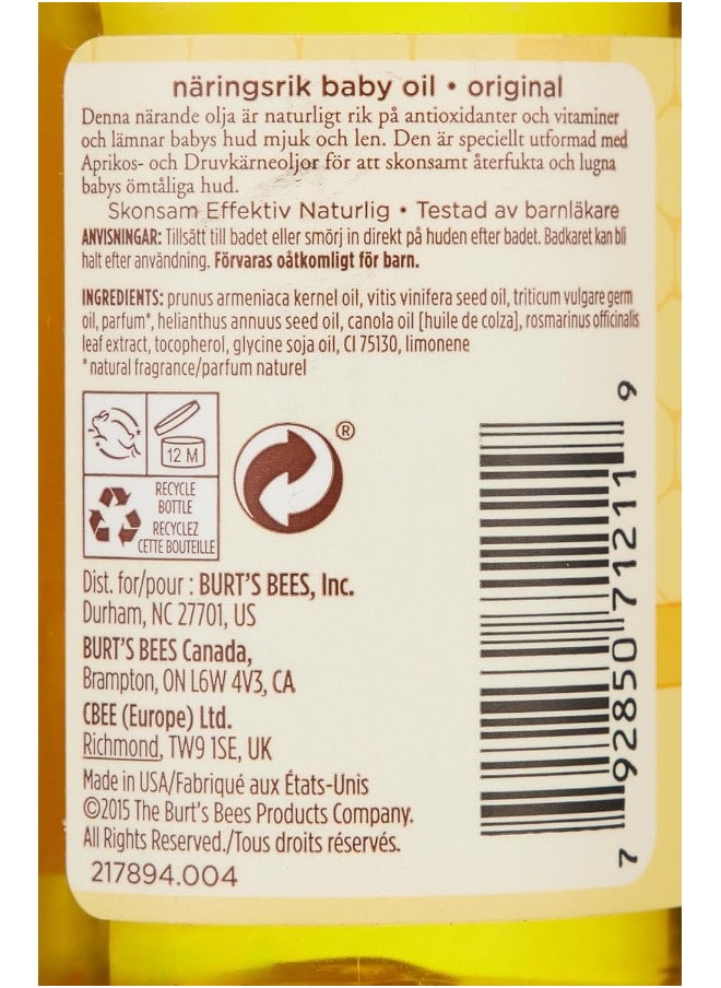 Burt's Bees Baby - Besleyici Bebek Yagi 100% Natural Nourishing Baby Oil Baby Skin Care - 115ml Bottle, Packaging May Vary - Image 1