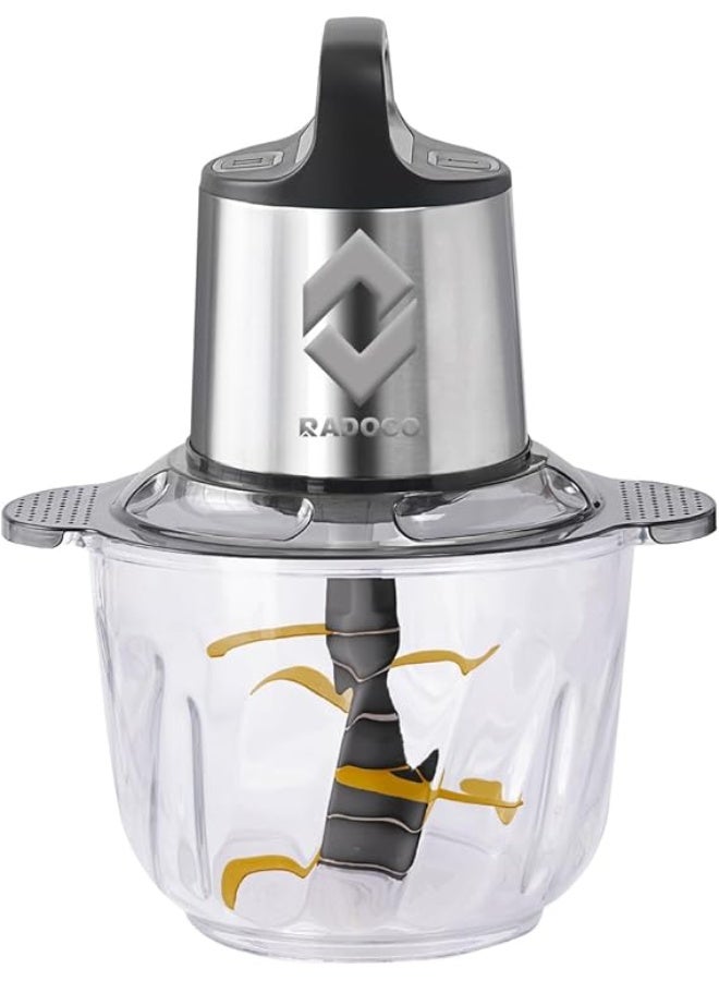 RADOCO 650W 3L Vertical Glass Chopper/With Peel the garlic/liquid mixer/Mincer XXL Glass Bowl Capacity With Removable 6 titanium Blades System Helps Puree Variety Of Ingredients RD-2011GT - Image 1
