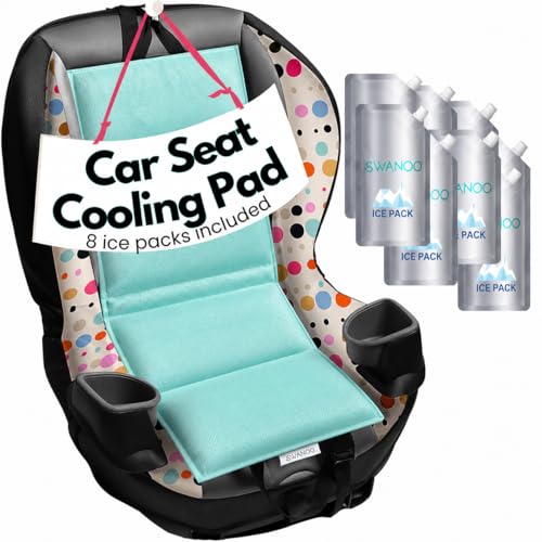 Swanoo Car Seat Cooling Pad Stroller Cooling Pad with Ice Pack for Babies Toddler and Kids Sun and Heat Cover Protector for Summer Carseat Cooler Liner - Image 1