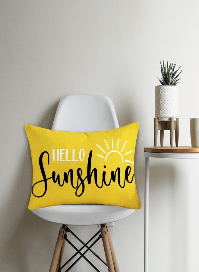 TAJWE Hello Sunshine Throw Pillow Cover 12x20 Inch Yellow Outdoor Waterproof Spring Summer Pillowcase Farmhouse Decorative Lumbar Cushion Case for Sofa Couch Patio Porch Decor - Image 5