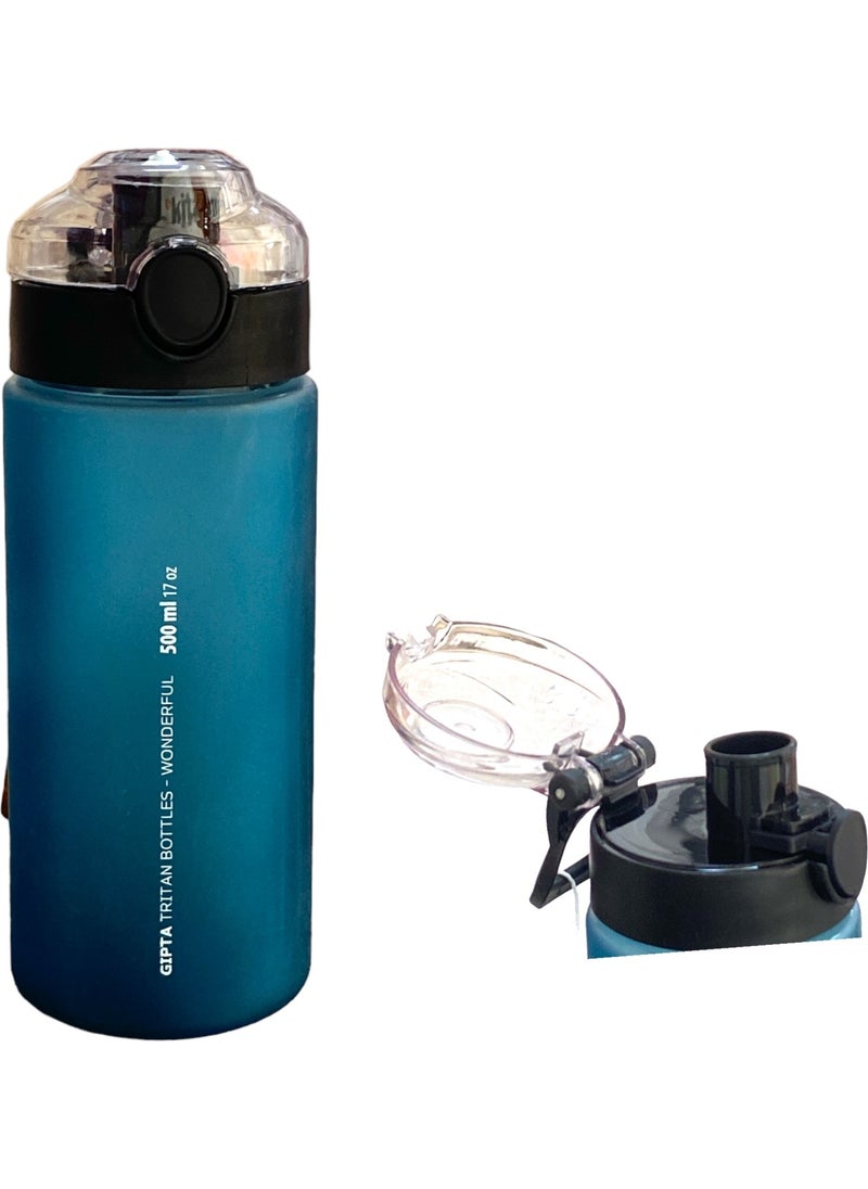 Gıpta Wonderful Sablaj Patterned Tritan Sports Water Bottle 500 ml - Blue 