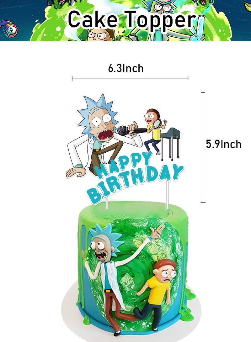 Rick and Morty Birthday Decoration With Ballons Toppers and Banner - Image 2