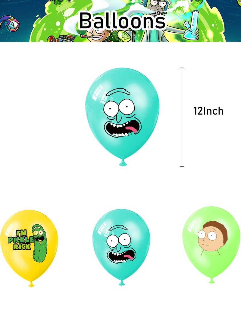 Rick and Morty Birthday Decoration With Ballons Toppers and Banner - Image 3