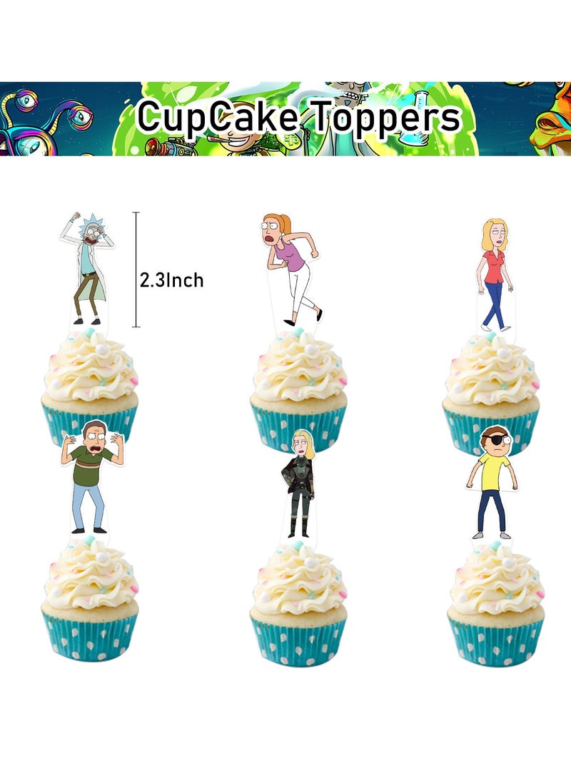 Rick and Morty Birthday Decoration With Ballons Toppers and Banner - Image 4