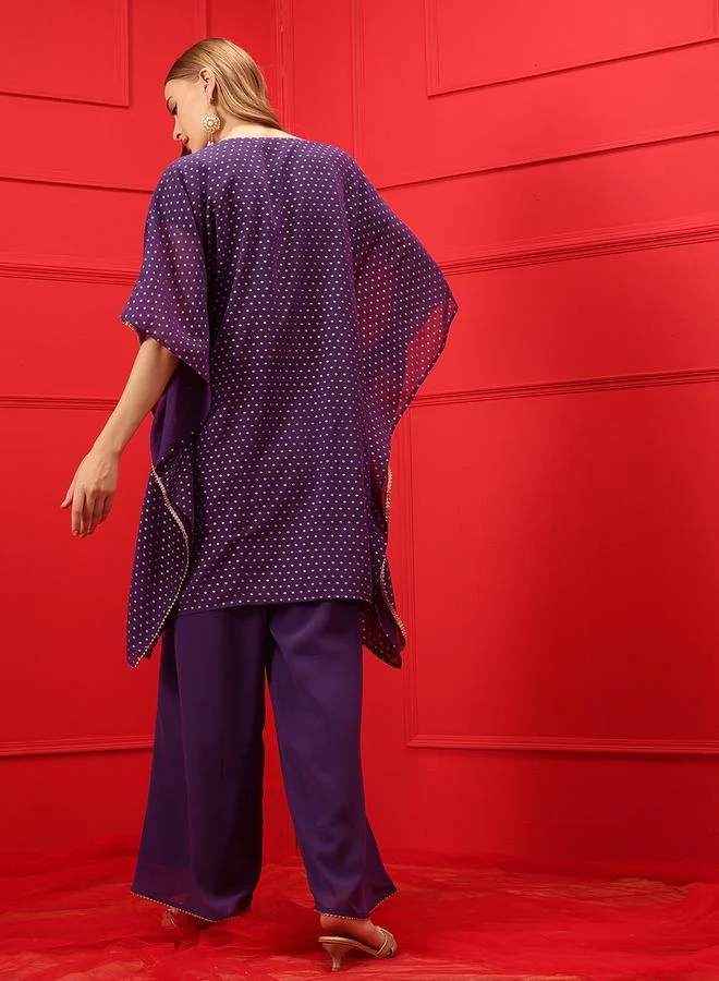 STREET 9 Printed Lace Insert Top and Trousers Co-Ords