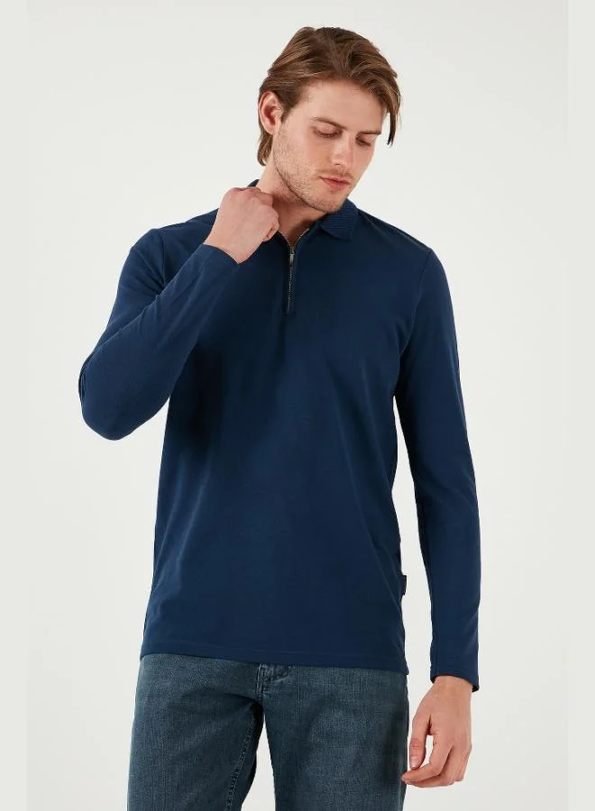 Buratti  Buratti Cotton Slim Fit Half Zipper Polo Neck Sweat Men's SWEAT 5903010 for Men | Best Price UAE