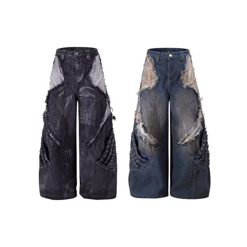 Unisex Classic Denim Jeans Loose Fit Daily Outdoor Wear - Image 4
