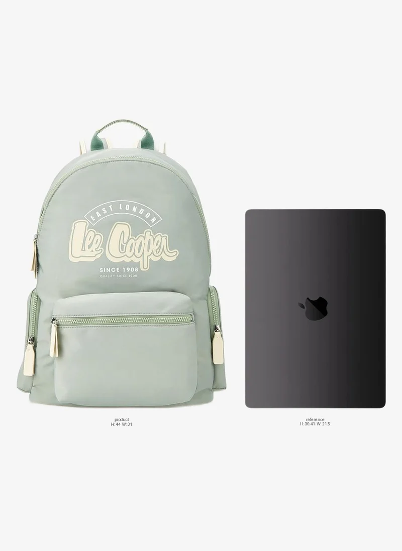 لي كوبر Logo Print Polyester Backpack With Adjustable Straps