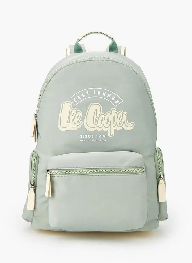لي كوبر Logo Print Polyester Backpack With Adjustable Straps