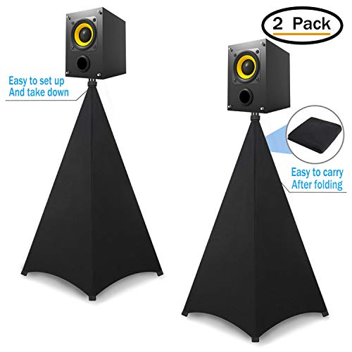 Dofilachy Speaker Stand Cover-DJ Bag with 360 Degree Cover, Speaker Tripod Scrim Cover for Speaker/Lighting with Free Travel Bag (Two Pack-Black) - Image 5