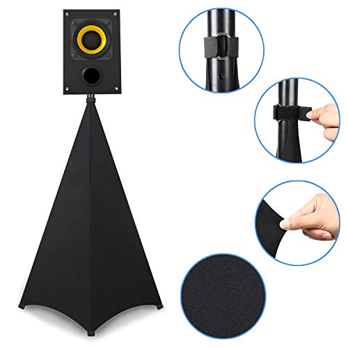 Dofilachy Speaker Stand Cover-DJ Bag with 360 Degree Cover, Speaker Tripod Scrim Cover for Speaker/Lighting with Free Travel Bag (Two Pack-Black) - Image 4