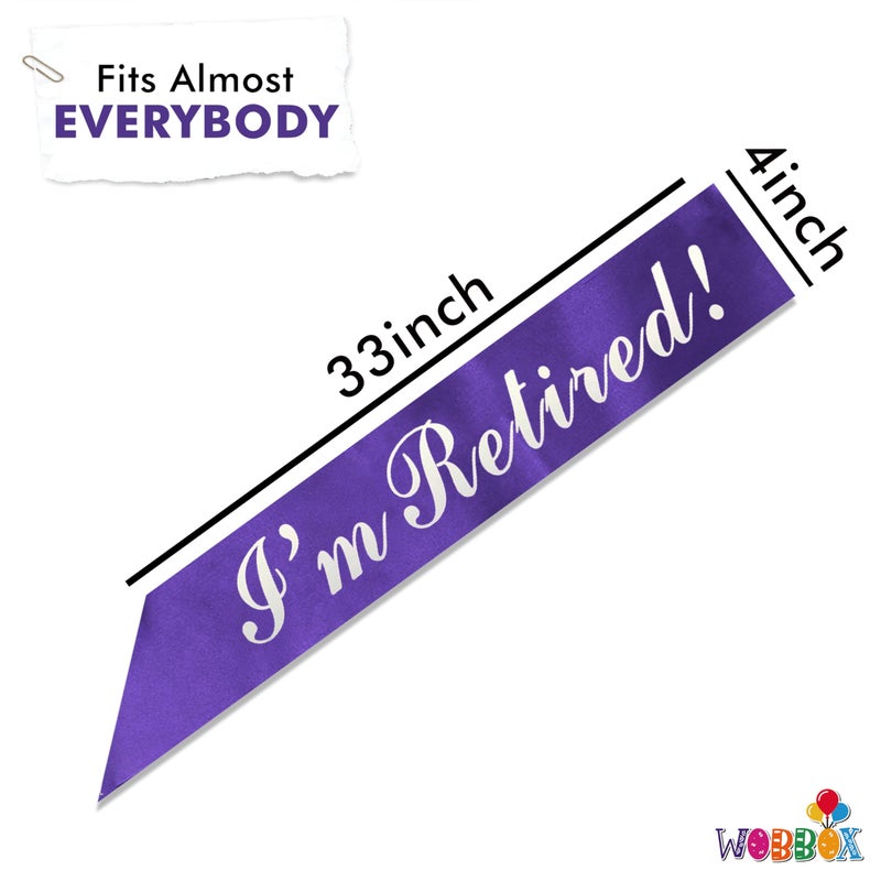 WOBBOX Happy Retirement Sash, Retirement Party Decorations-(1 Pcs) (FP4514) - Image 3