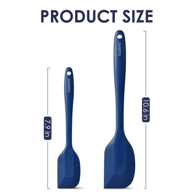 CUZAFO BPA Free Heat Resistant 600â„‰ Silicone Spatula, Turner Mixing Spatulas set Dishwasher Safe for Nonstick Cookware, Classic Blue - Image 2