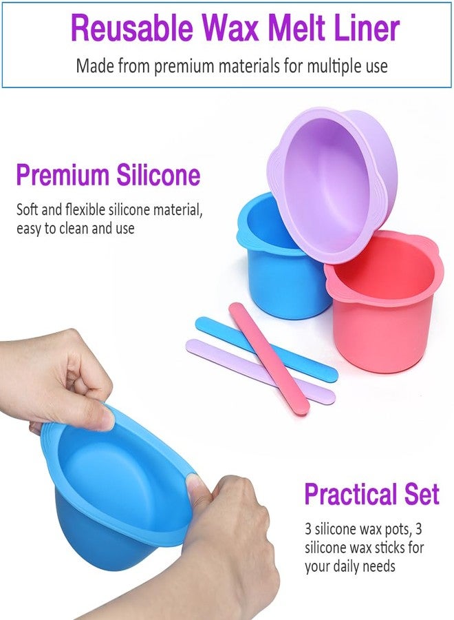 Goalfly 3PCS Silicone Wax Warmer Liner, Reusable Silicone Wax Pot Liner with 3 Pcs Silicone Wax Sticks, Melt Warmer Wax Pot Replacement, Wax Melt Liners - Image 4