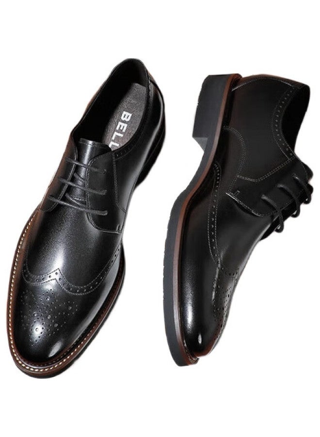 belle Mall Matching Cowhide Leather Men'S Formal Business Dress Shoes B3217Cm0, Black 2, Size 40 - Image 2