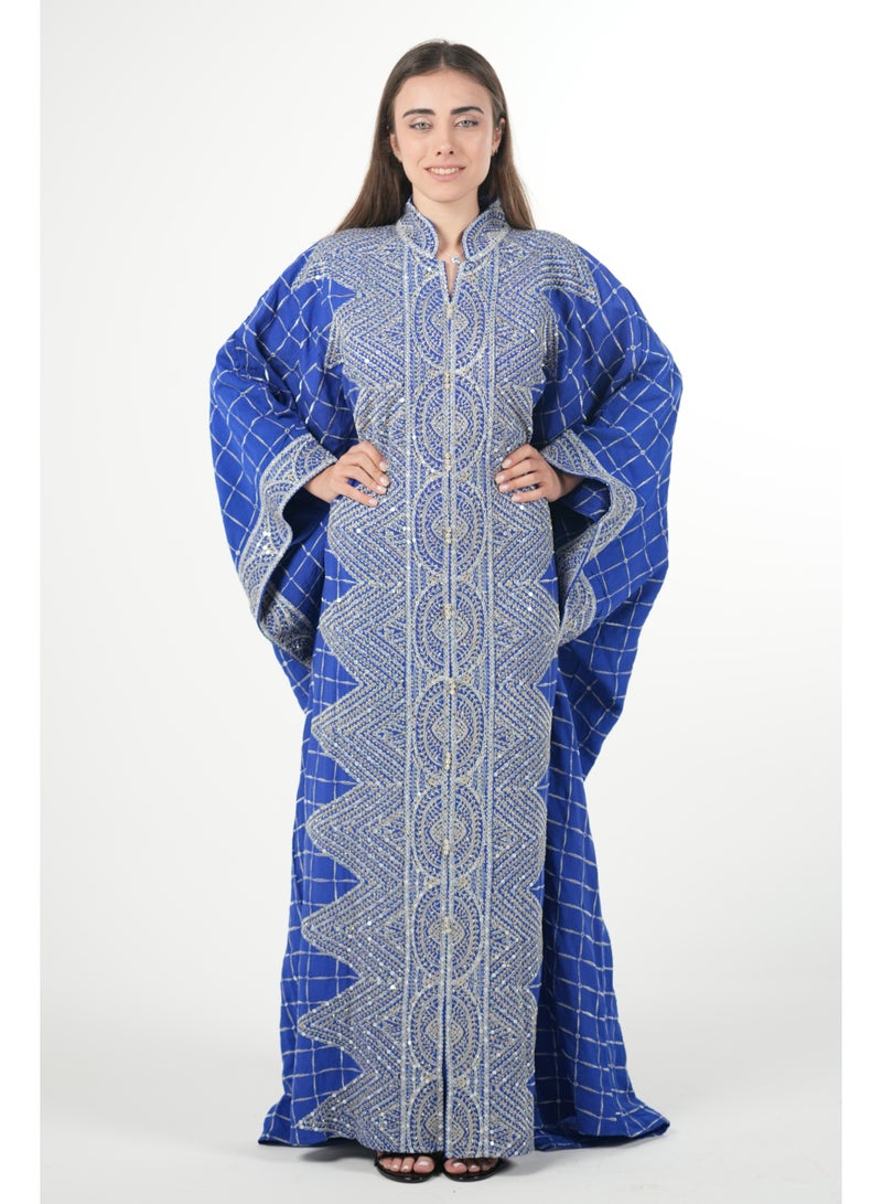 البنت الشرقية جلابية نسائية مطرزة واسعة مع حزام داخلي مقاس موحد - Image 1